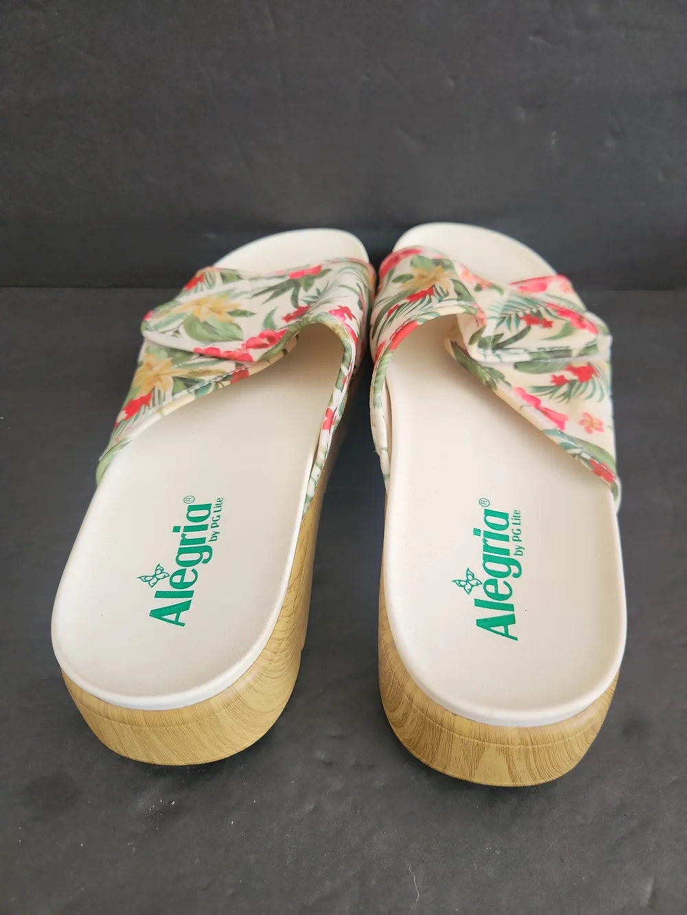 Alegria tropical slide on sandal hook and loop closure Size 41 (US 10.5-11)